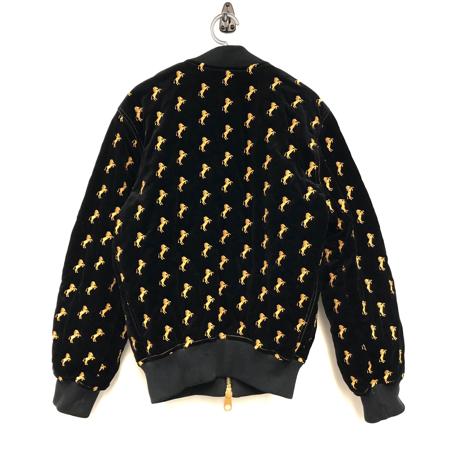 Chloe Black Allover Print Zip-up Bomber Jacket Size 34