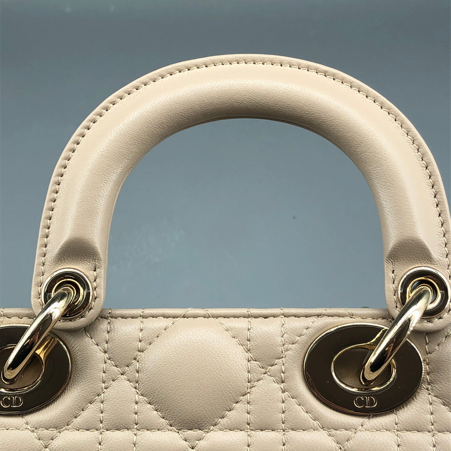 Christian Dior Lady Dior Horizontal Medium Cannage Leather Handbag Dusty Pink