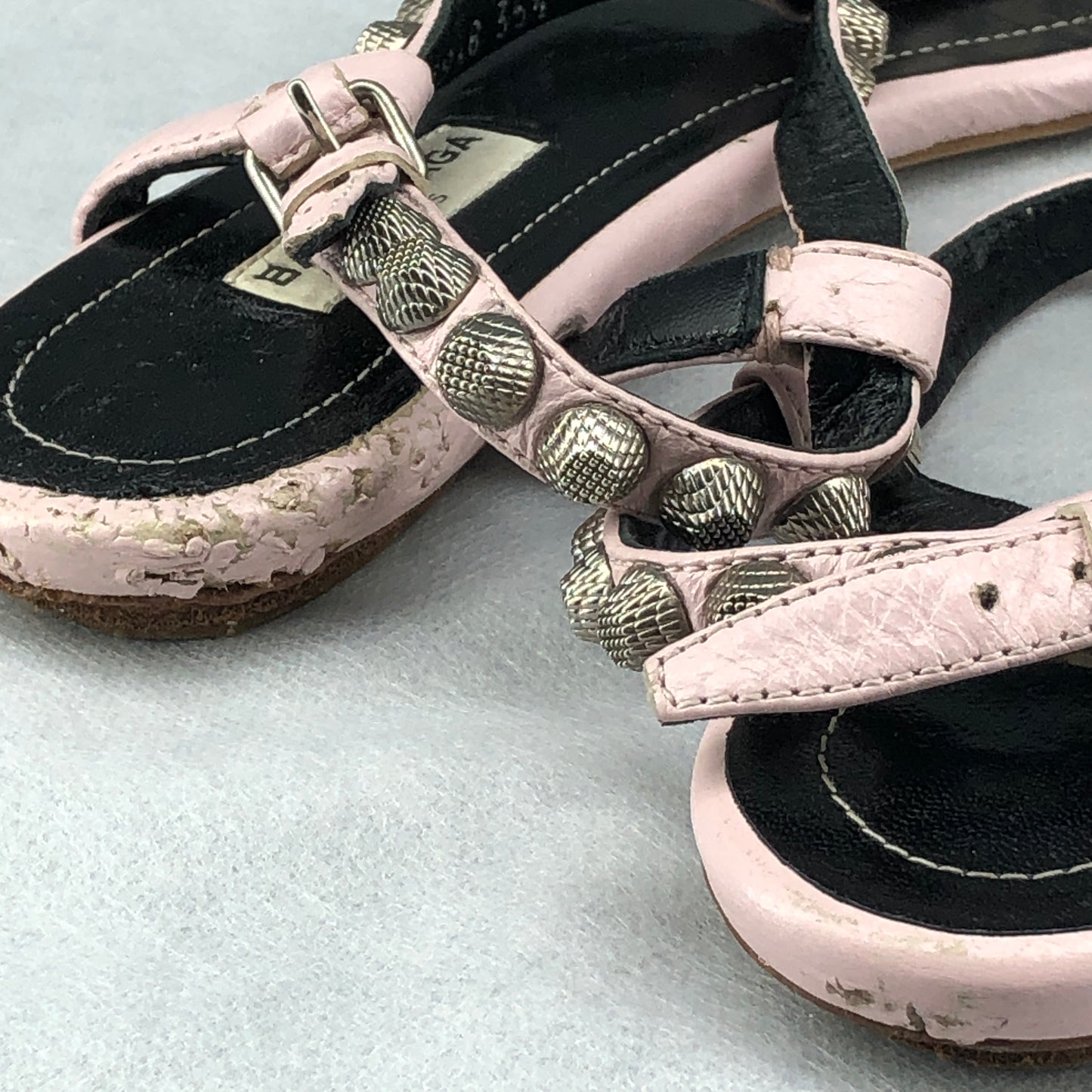 Balenciaga Women's Studded Thong Sandals 35.5 Pink