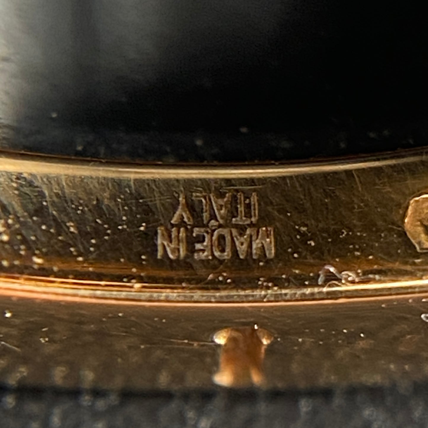Bvlgari B.zero1 AU750 Yellow Gold Black Ceramic Band Ring Size 53mm