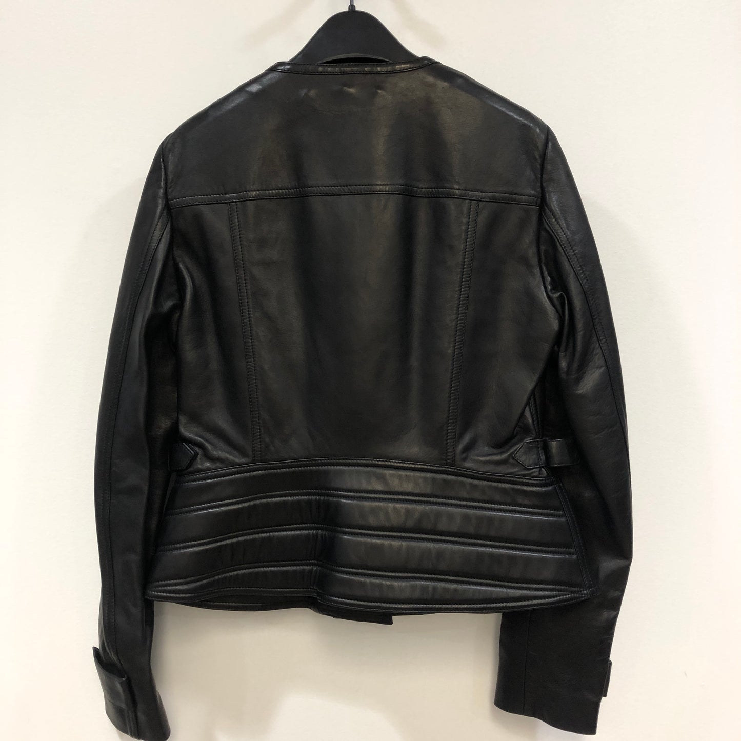 Burberry Smooth Lambskin Zip Biker Jacket Black Size US 6, P2P 20 Inches