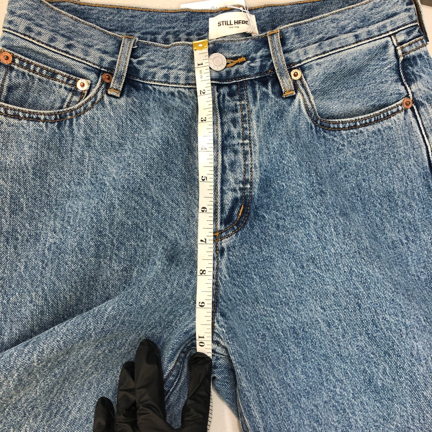 Still Here High-Waisted Straight Leg Jeans 26 Blue Denim