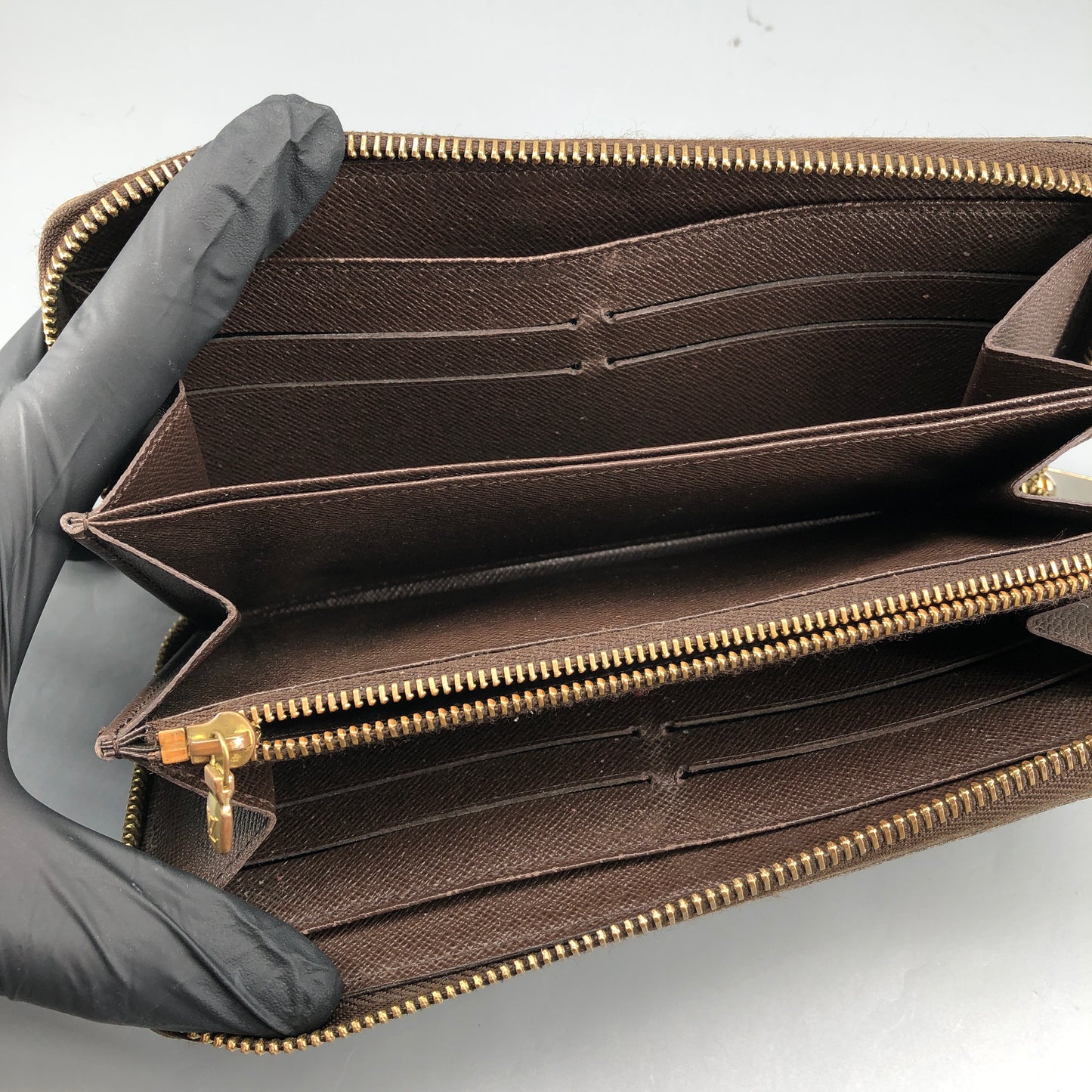 Louis Vuitton Damier Ebene Zippy Wallet Brown