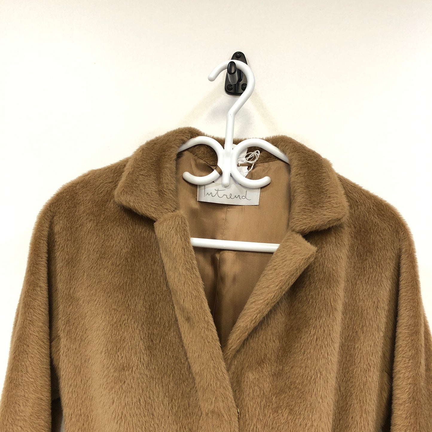 Intrend Brown Wool Belted Wrap Long Coat Size 0