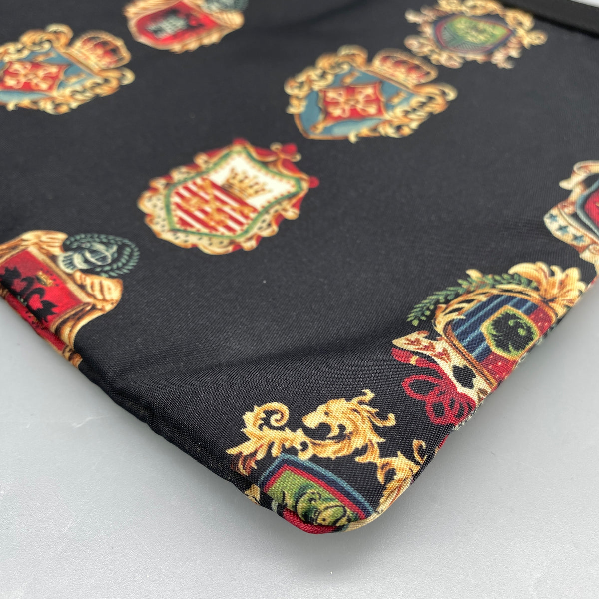 Dolce&Gabbana Black Heraldic Print Clutch Pouch