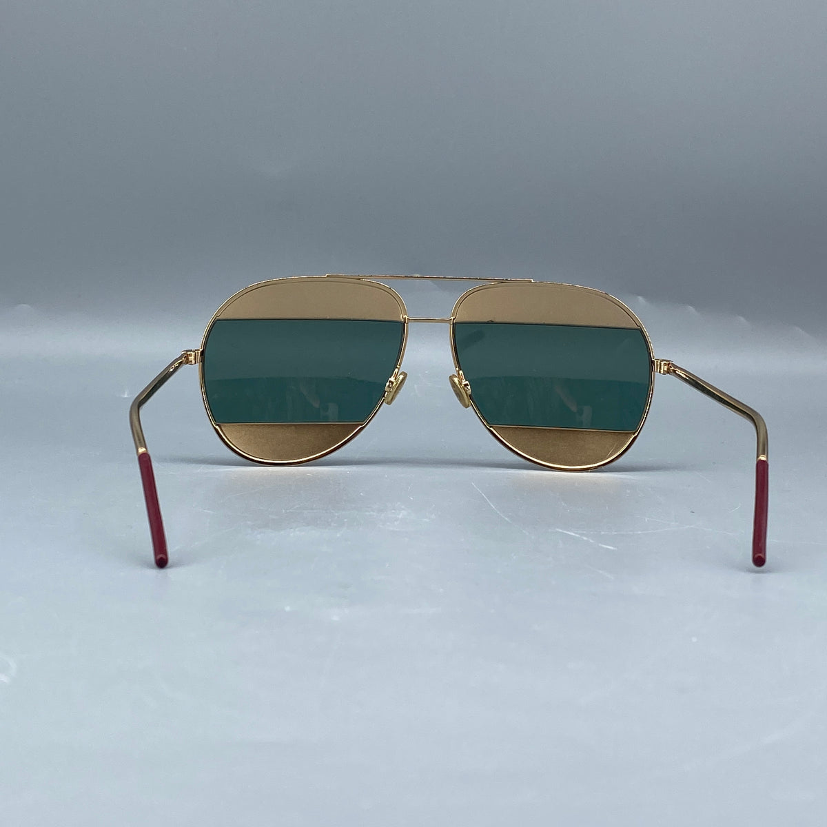 Christian Dior Aviator Sunglasses Gold Tone Frame