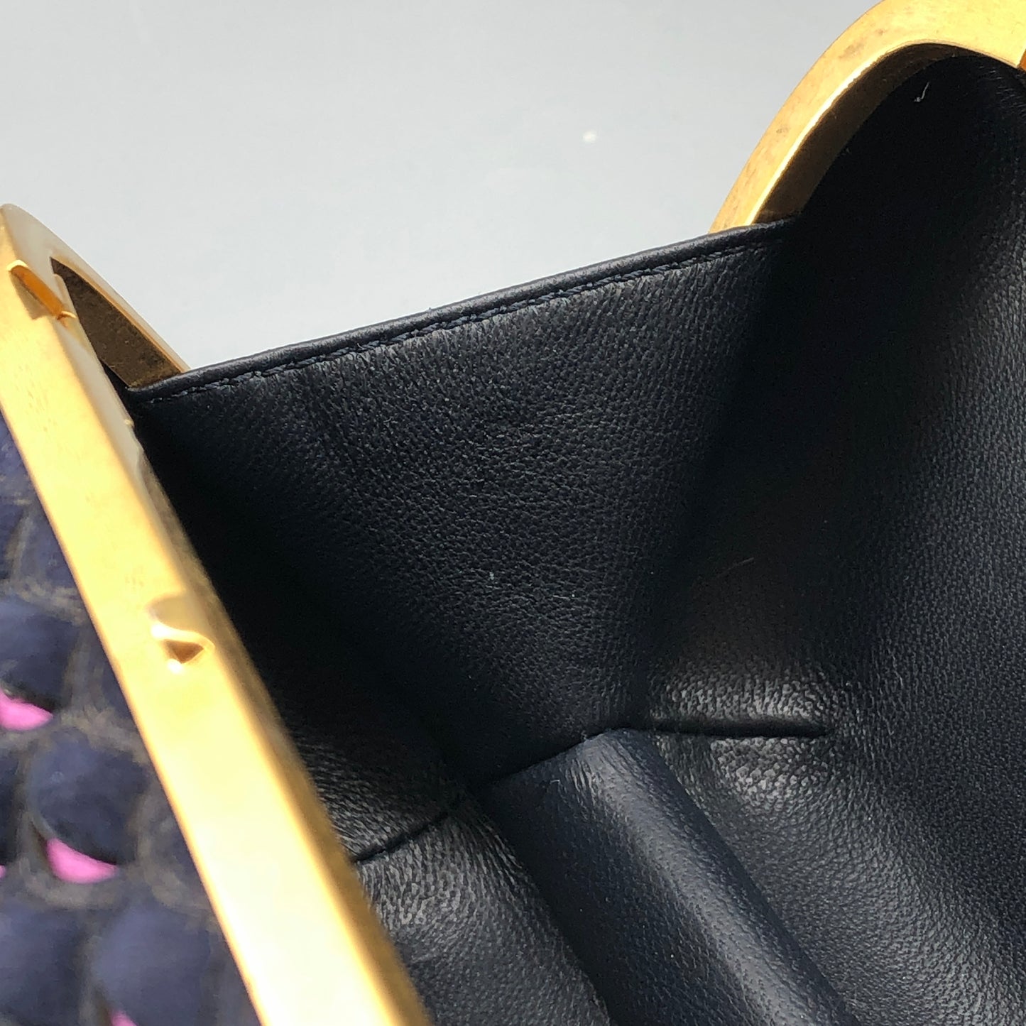 Alexander McQueen Skull Clutch Navy/Pink