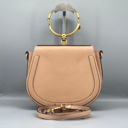 Chloe Nile Ring Crossbody Bag Nude Leather