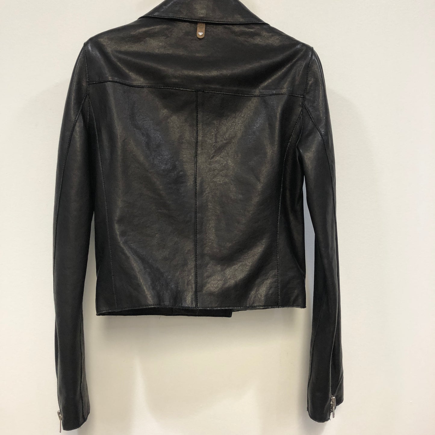 Mackage Black Leather Biker Jacket Size XS