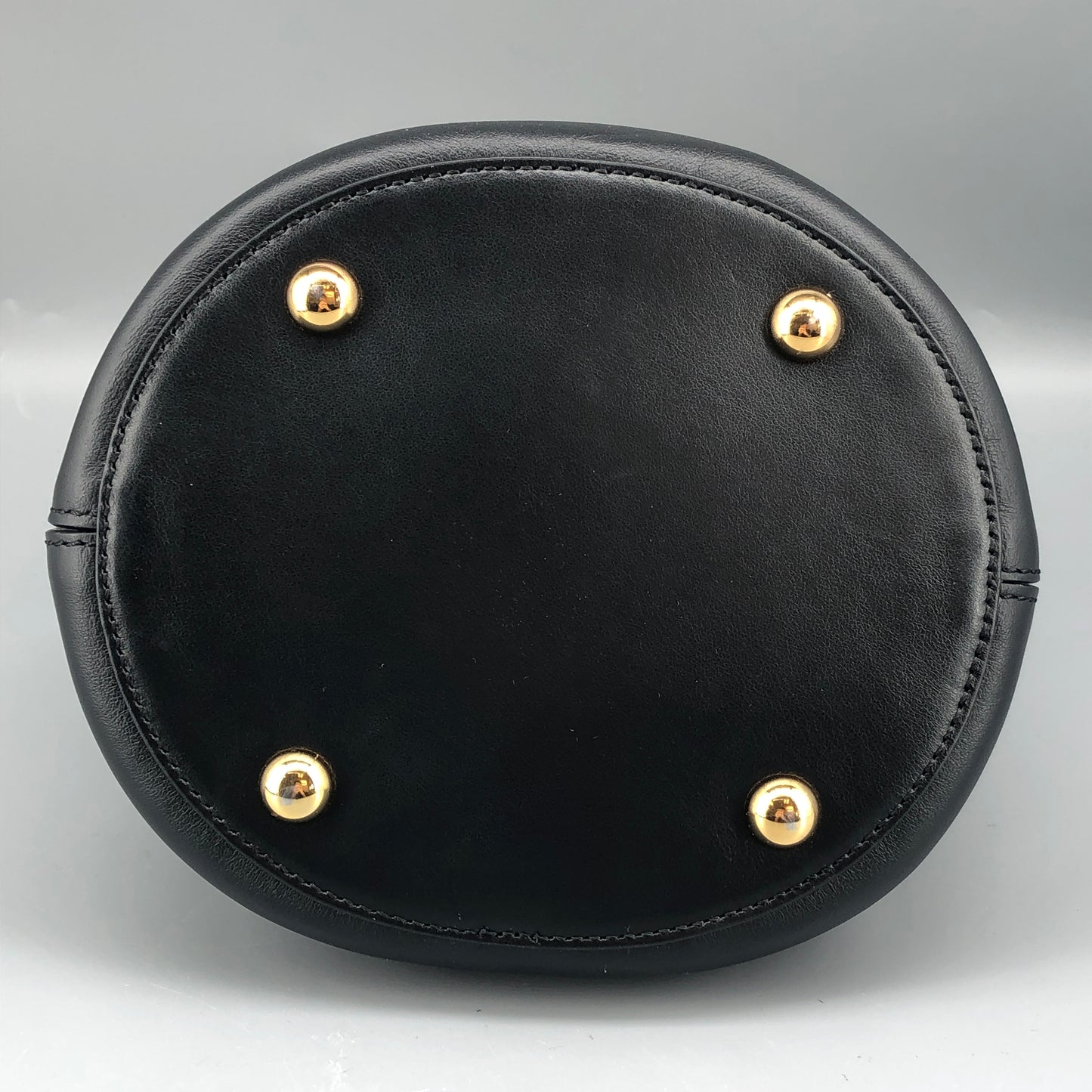 Marni Smooth Leather Ring Handle Mini Bucket Bag Black