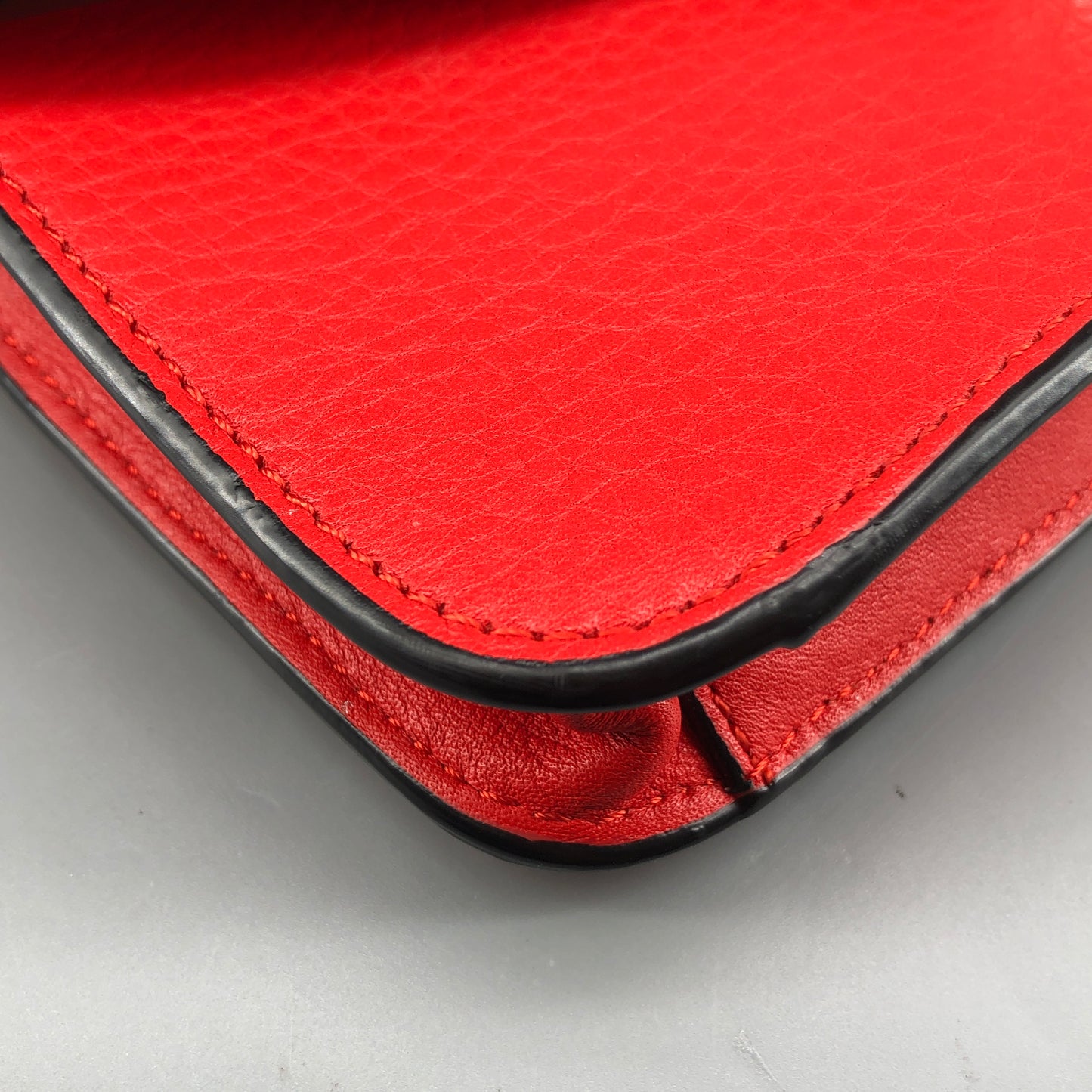 Mackage Red Leather Chevron Metal Logo Flap Crossbody Bag