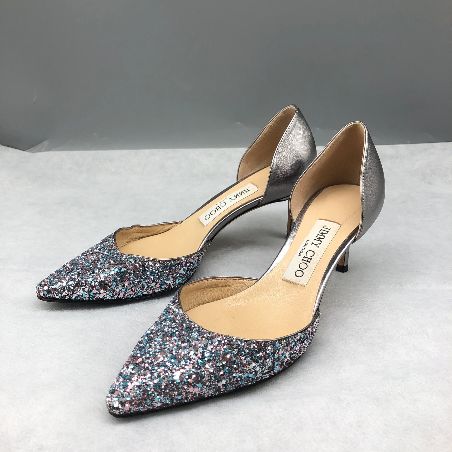 Jimmy Choo Glitter D'Orsay Pointed-Toe Pumps Size 36 Women's shoes