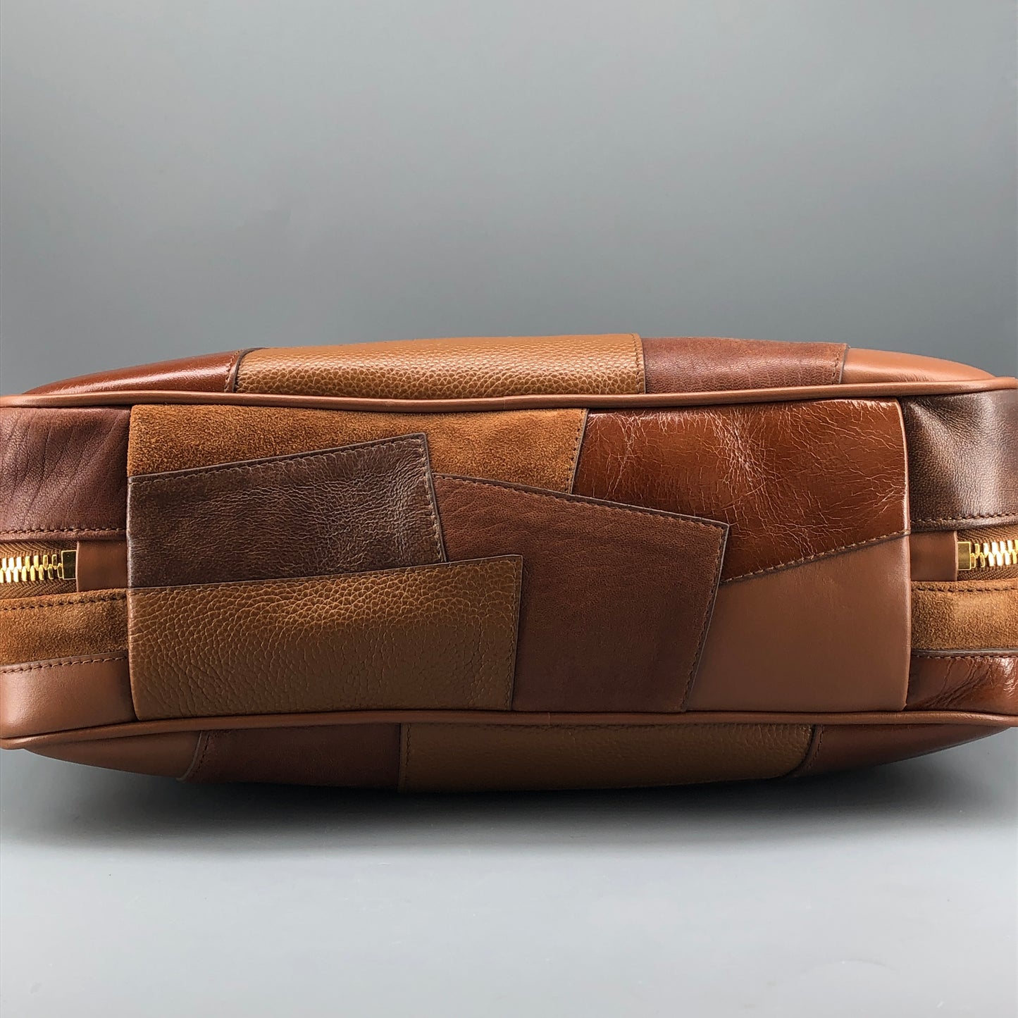 Miu Miu Nappa Patchwork Medium Beau Top Handle Bag Cognac