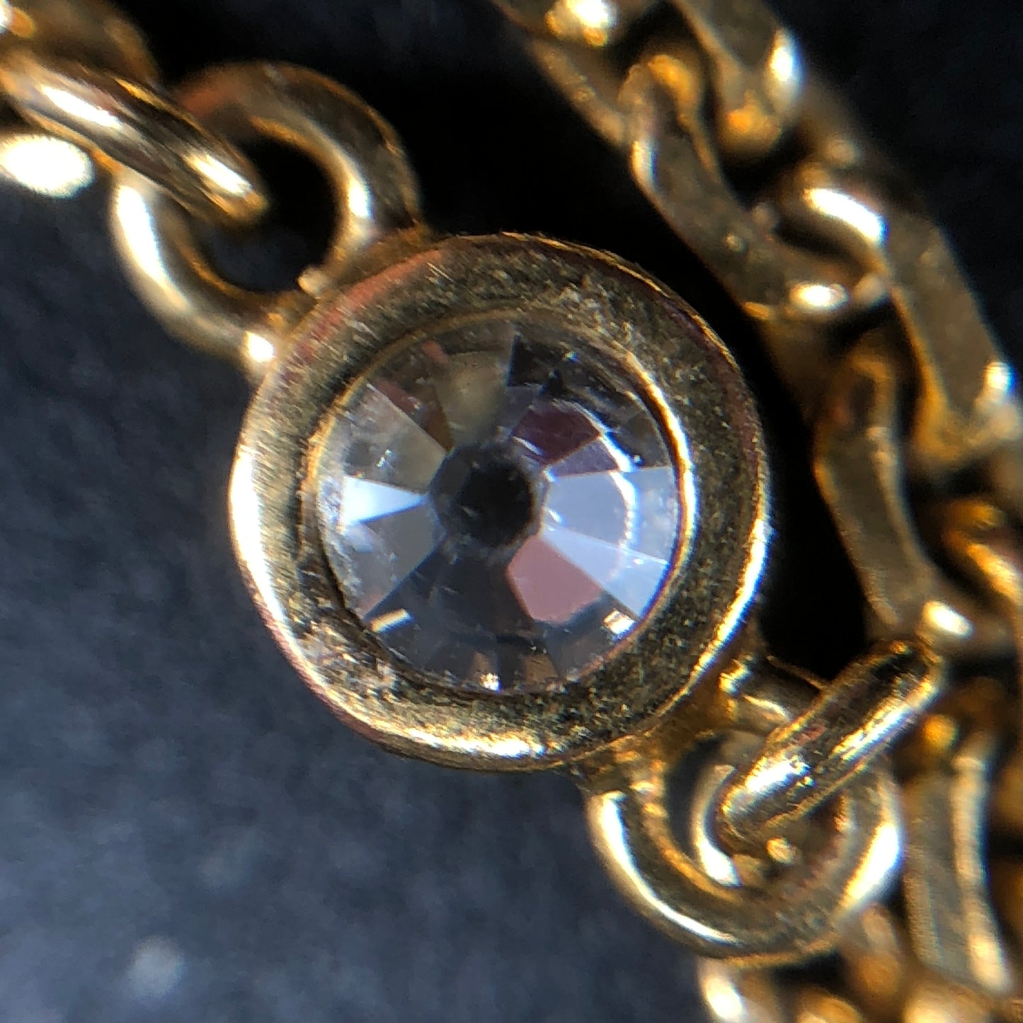 Christian Dior Double Chian Gold-Tone Crystal CD & Star Charm Bracelet