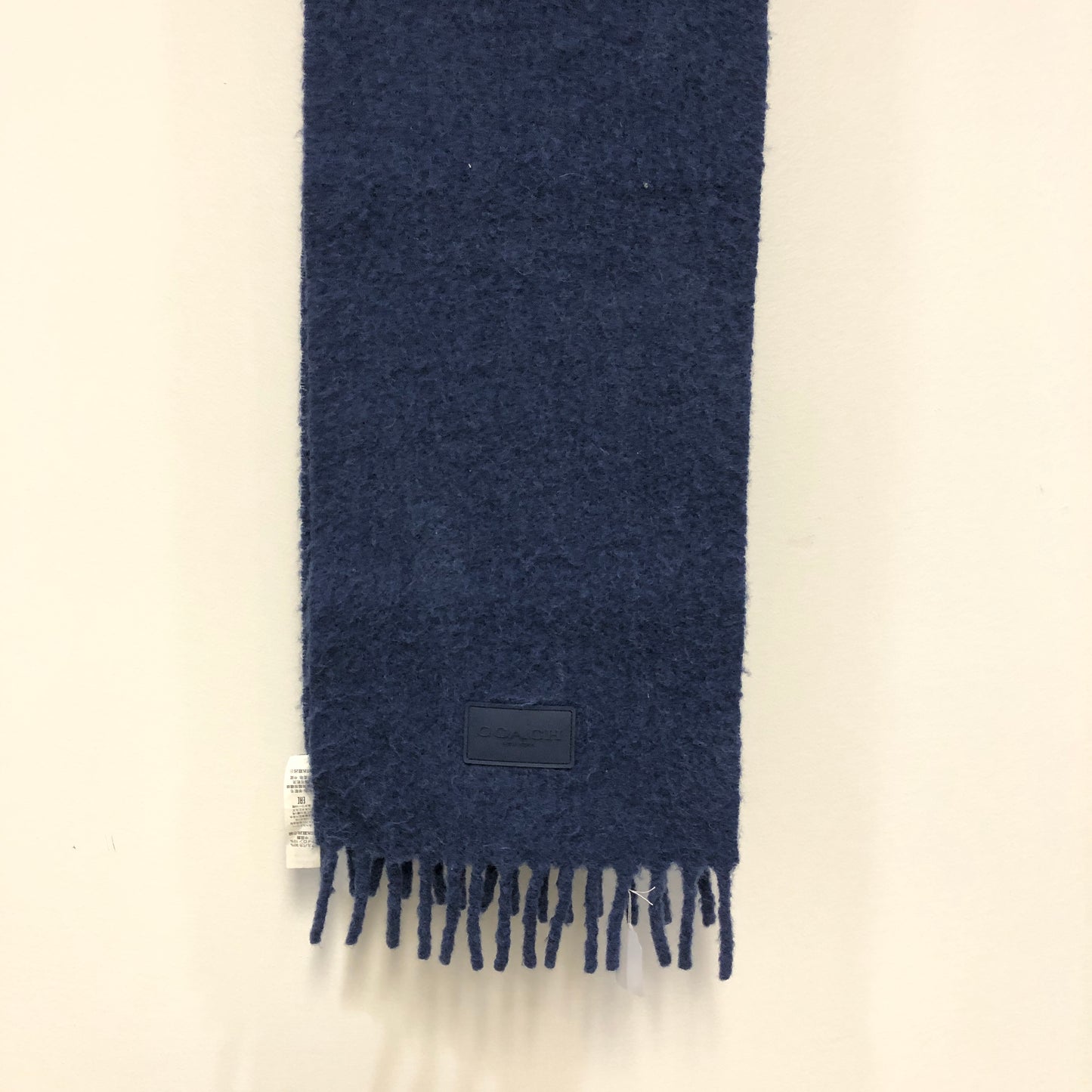 Coach Indigo Wool Fringe Long Scarf 66*12inches