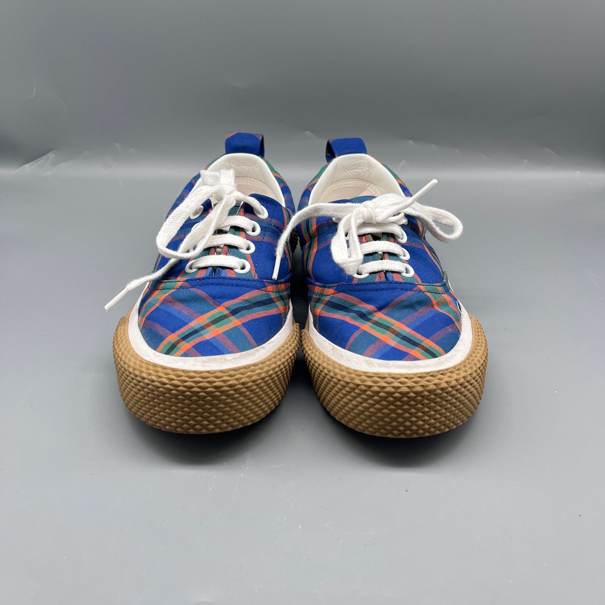 Celine Multi-color Plaid Canvas Women Low Top Sneakers Size 36