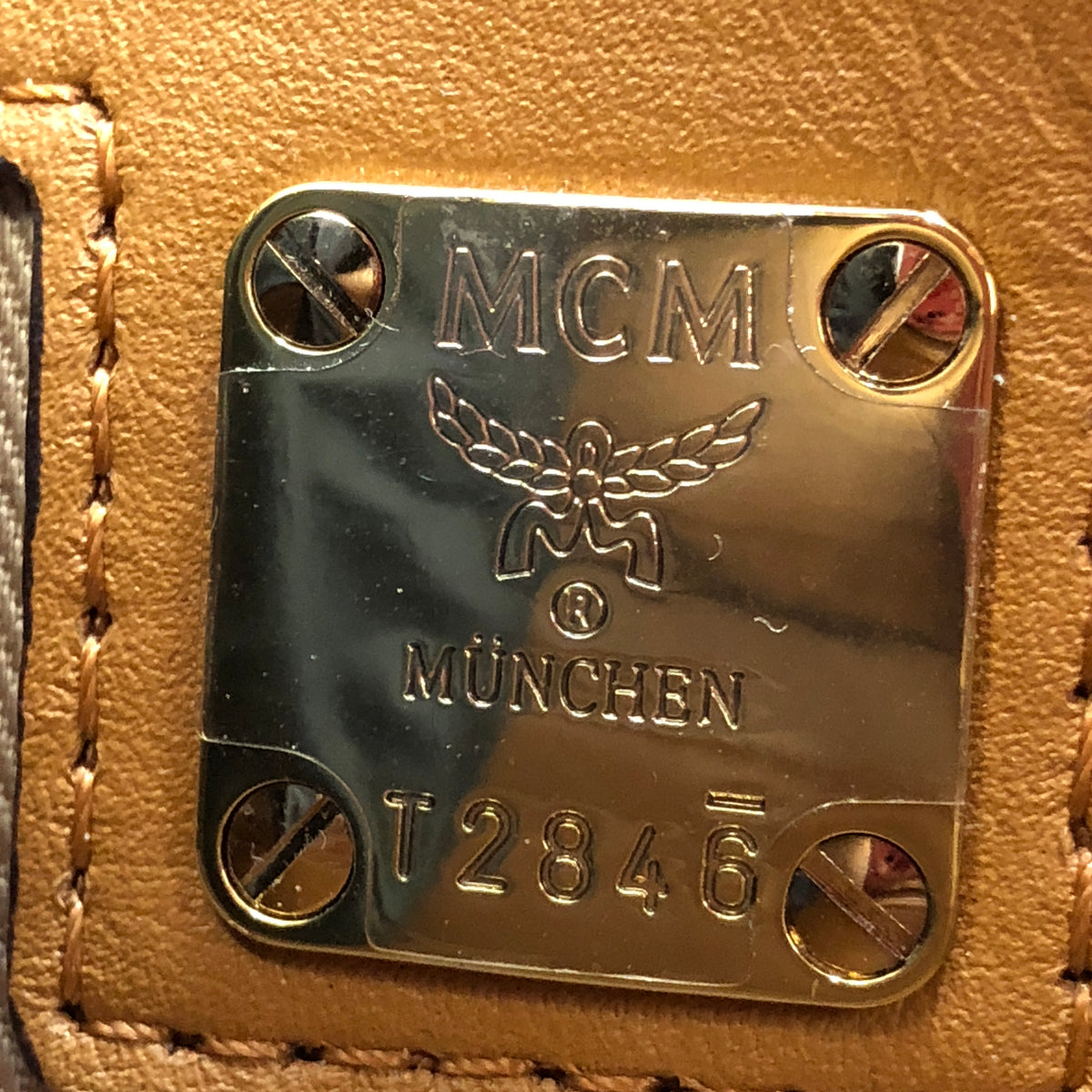MCM Brown Visetos Chain Shoulder Bag