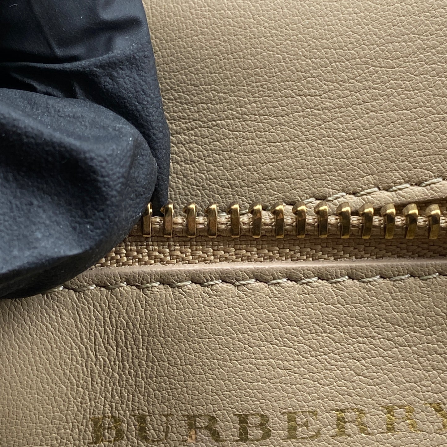 Burberry Beige Leather Top Handle Crossbody Bag