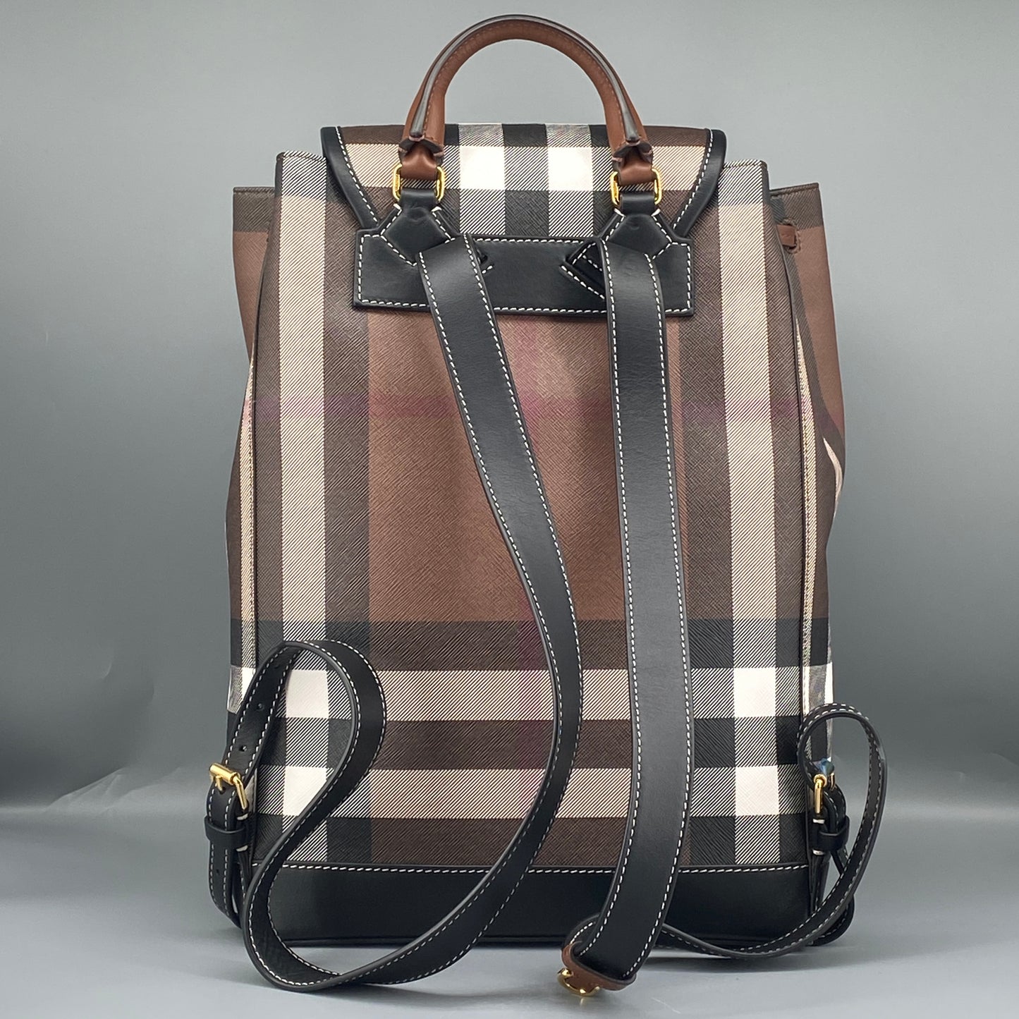 Burberry Brown Check Drawstring Backpack Bag
