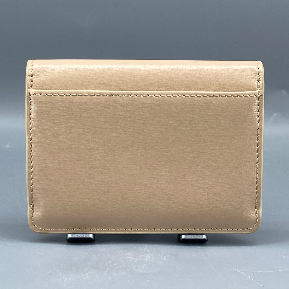 Celine Shiny Calfskin Triomphe Wallet Nude Leather