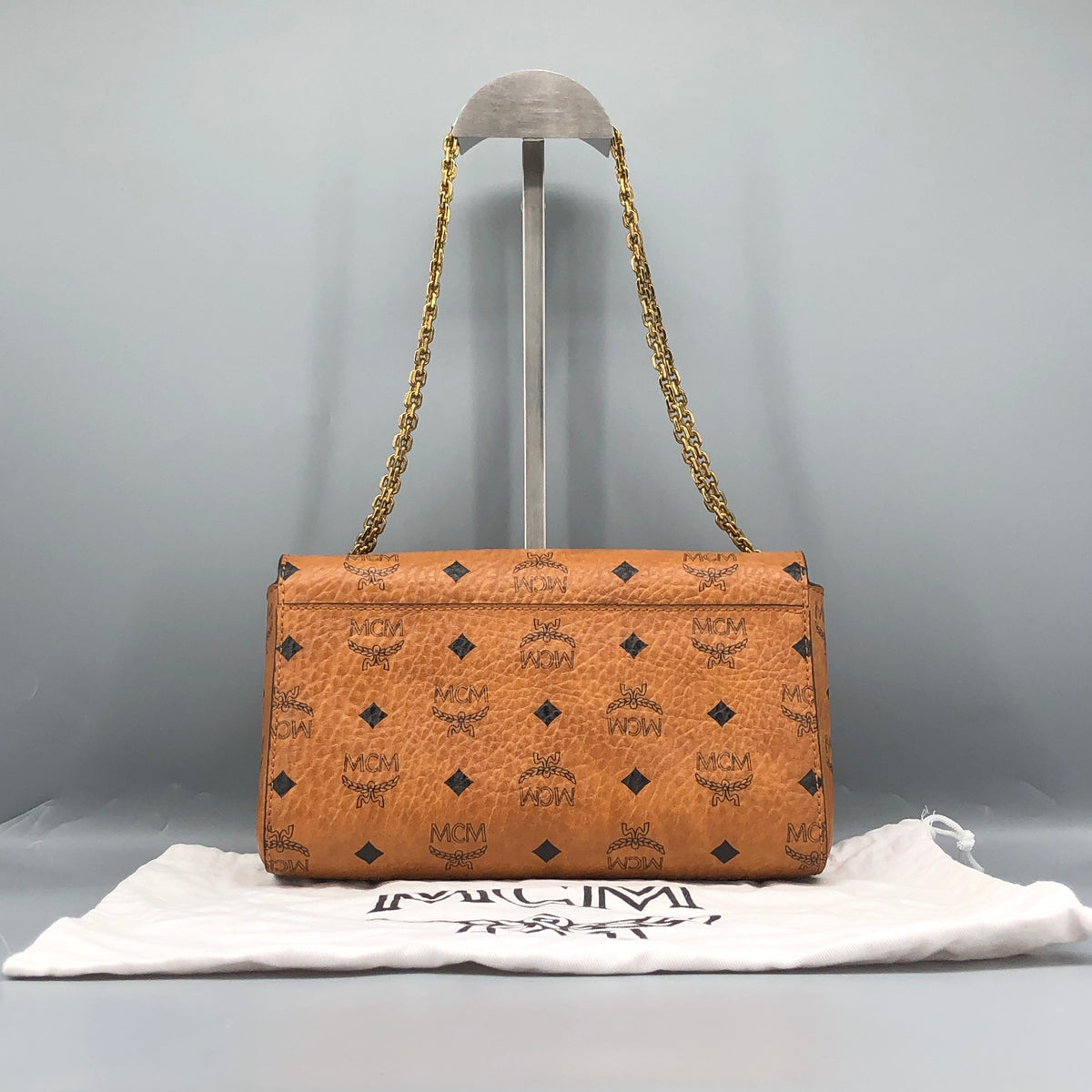 MCM Brown Visetos Chain Shoulder Bag
