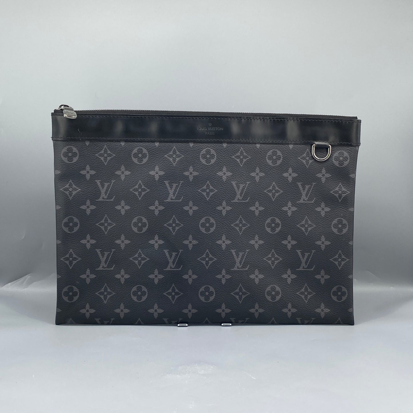 Louis Vuitton Black Monogram Eclipse Canvas Zip Pouch Clutch Bag