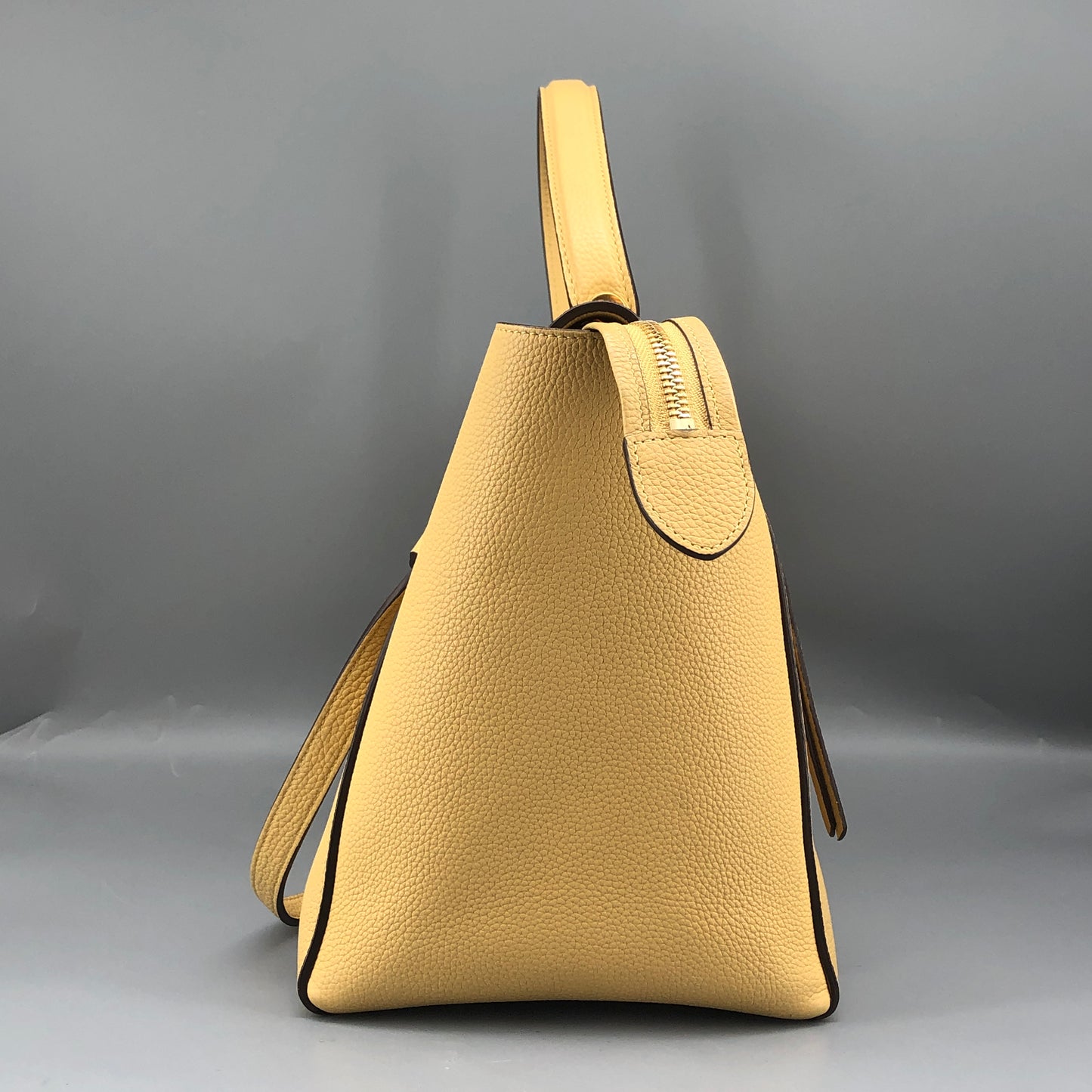 Celine Yellow Grained Calfskin Leather Medium Belt Bag