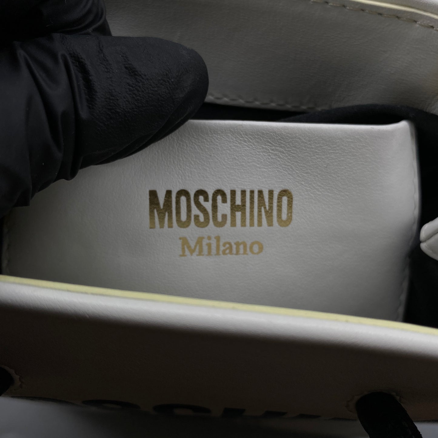 Moschino White Logo Mini Tote Crossbody Bag