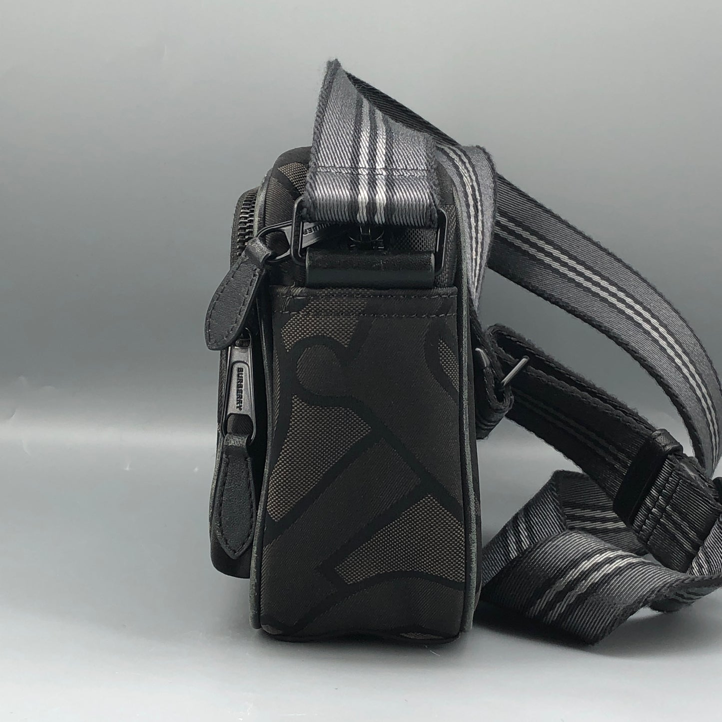 Burberry TB Monogram Canvas Crossbody Camera Bag Black
