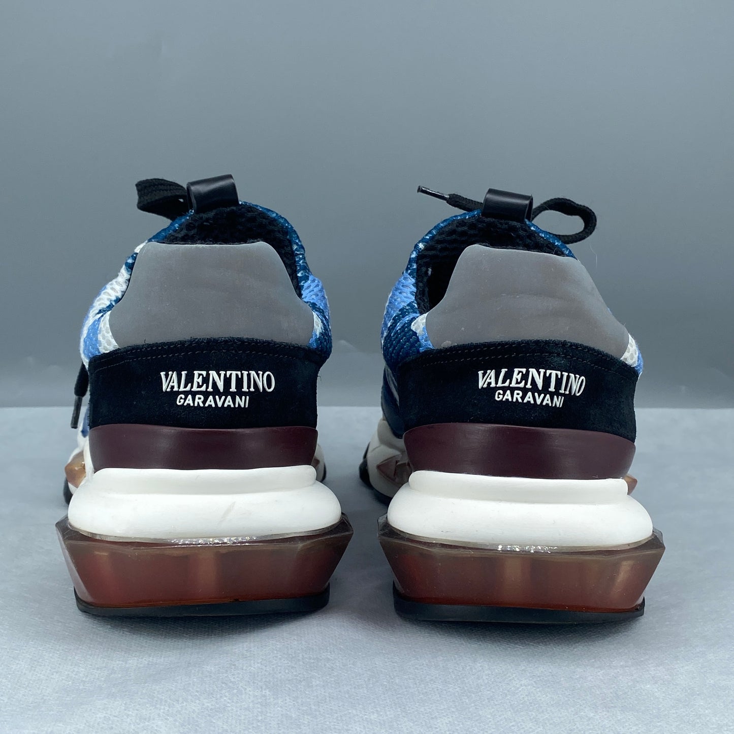 Valentino Men’s Multi‑Color Mesh Suede Casual Sneakers Shoes