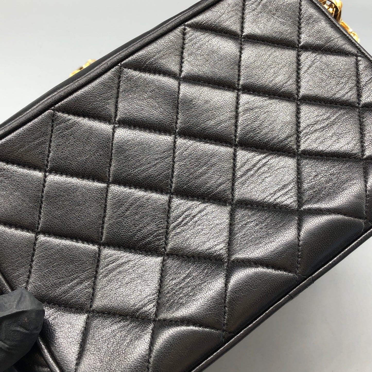 Chanel Black Quilted Leather Camera Bag