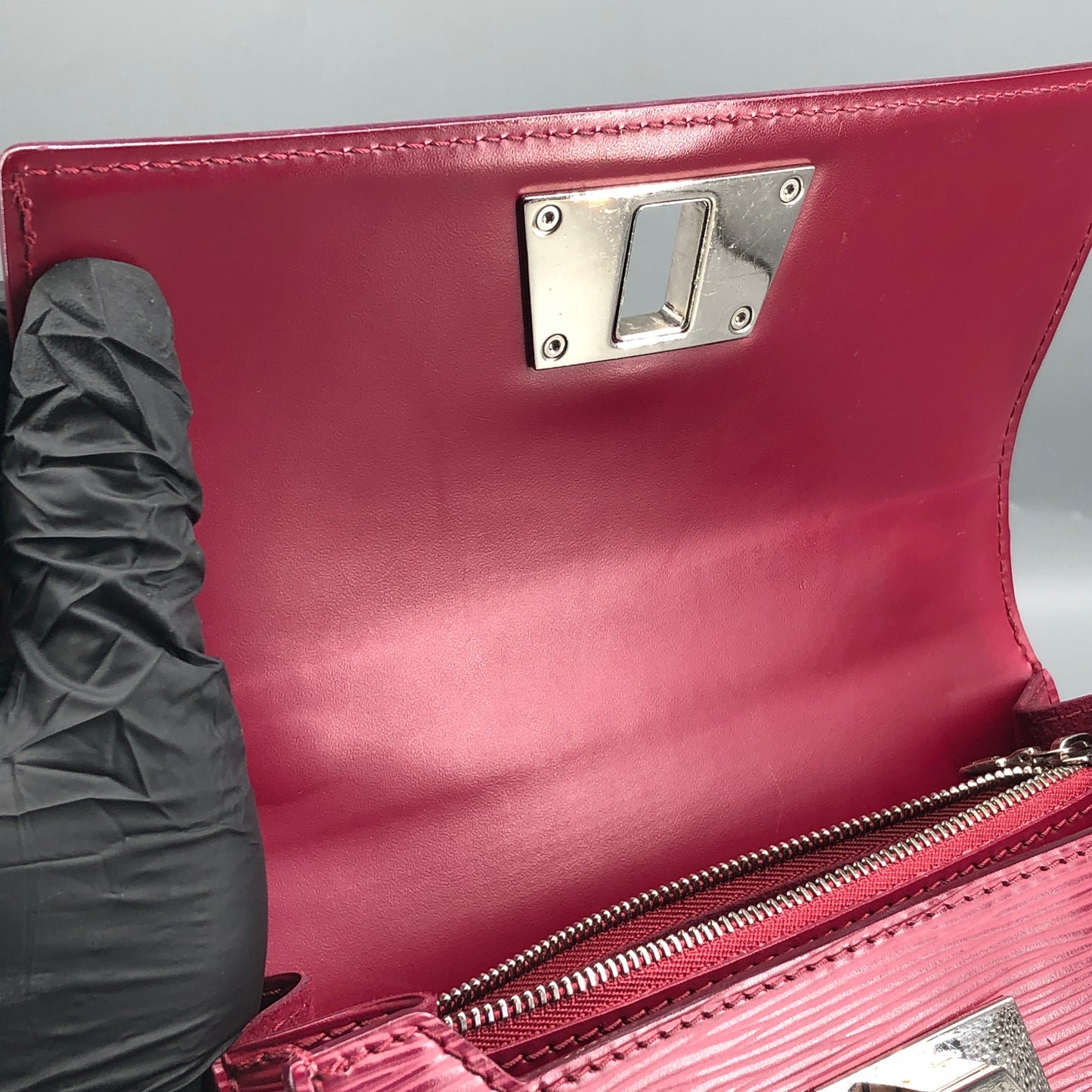 Louis Vuitton Red Epi Sevigne Top Handle Bag