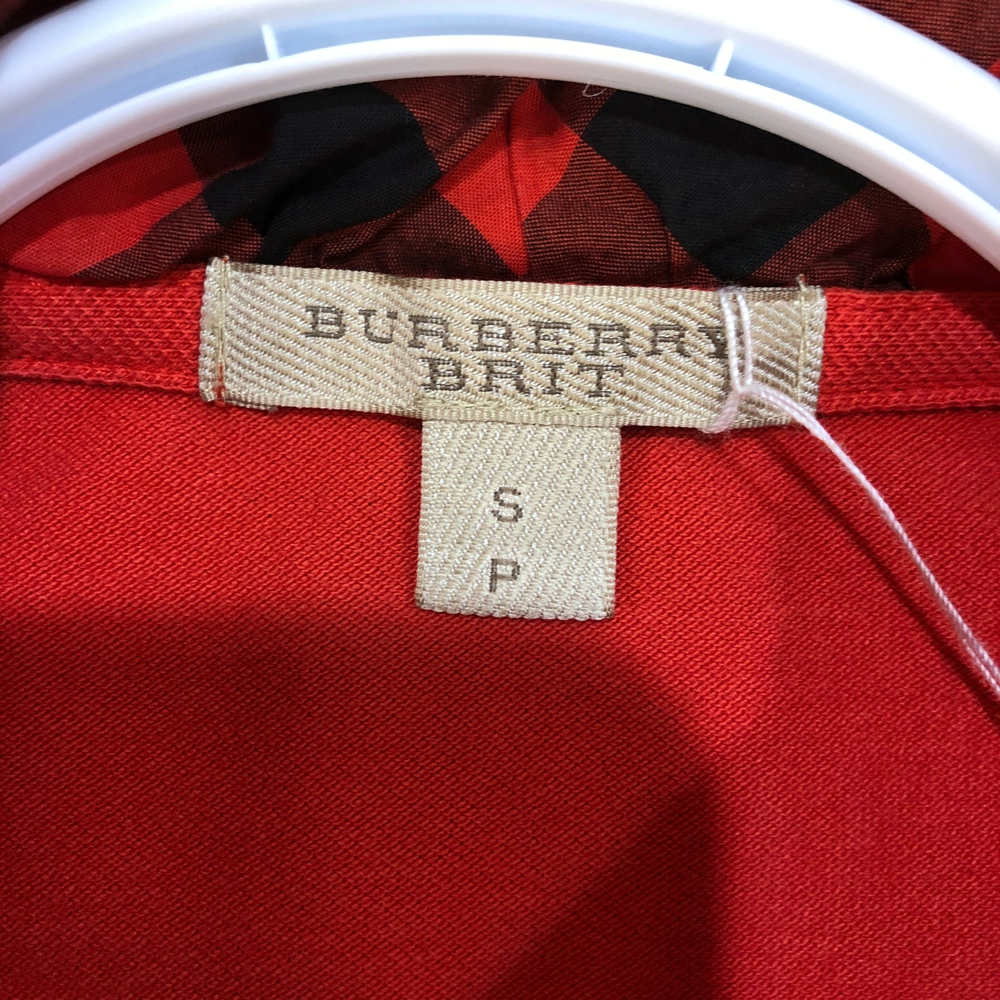Burberry Red Ruffle Collar Puff Short Sleeve Polo Top Size S
