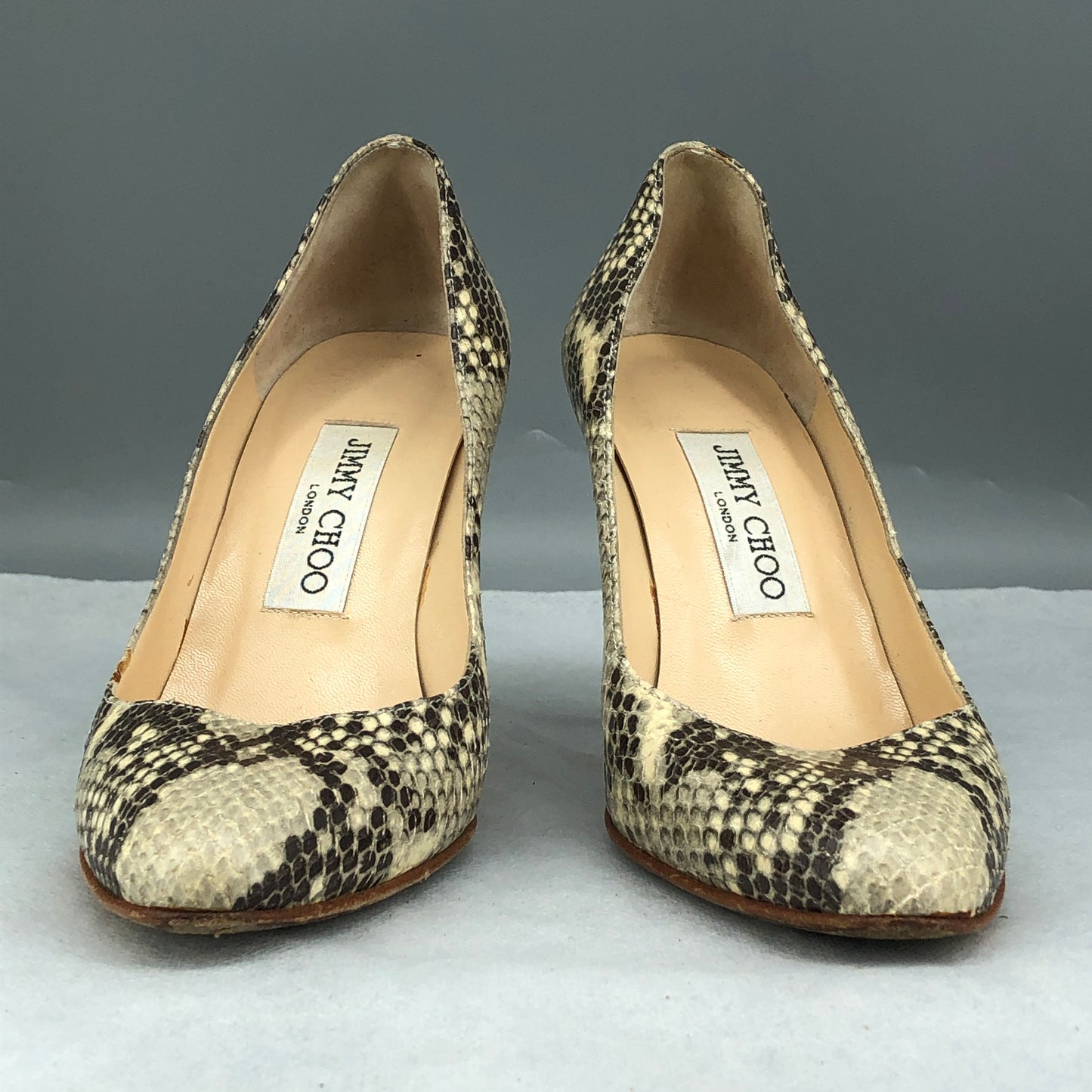 Jimmy Choo Genuine Snake Skin Pointed Stiletto Pumps 35