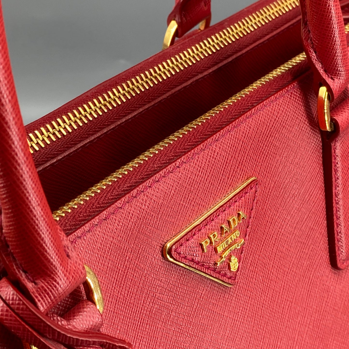 Prada Red Saffiano Leather Galleria Bag