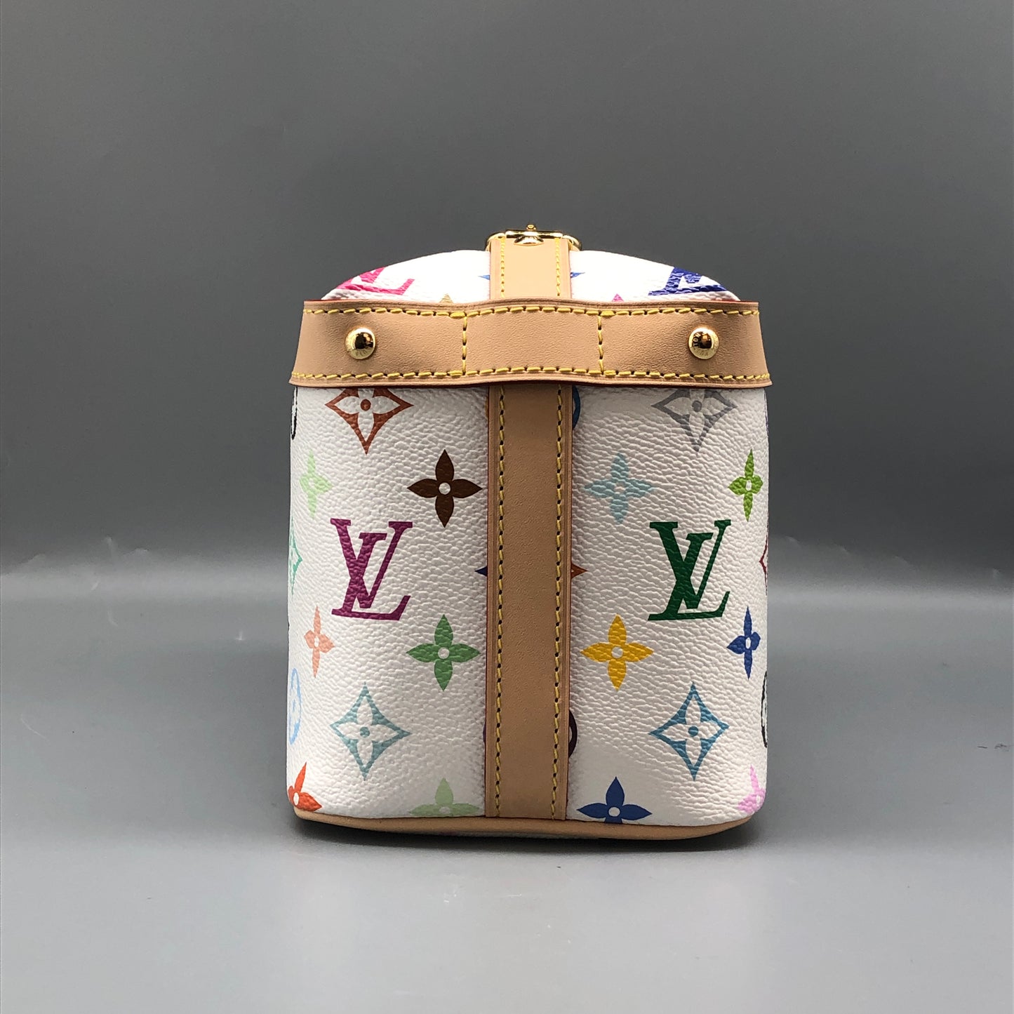 Louis Vuitton x Takashi Murakami White Multicolor Nice Mini Vanity Case Bag