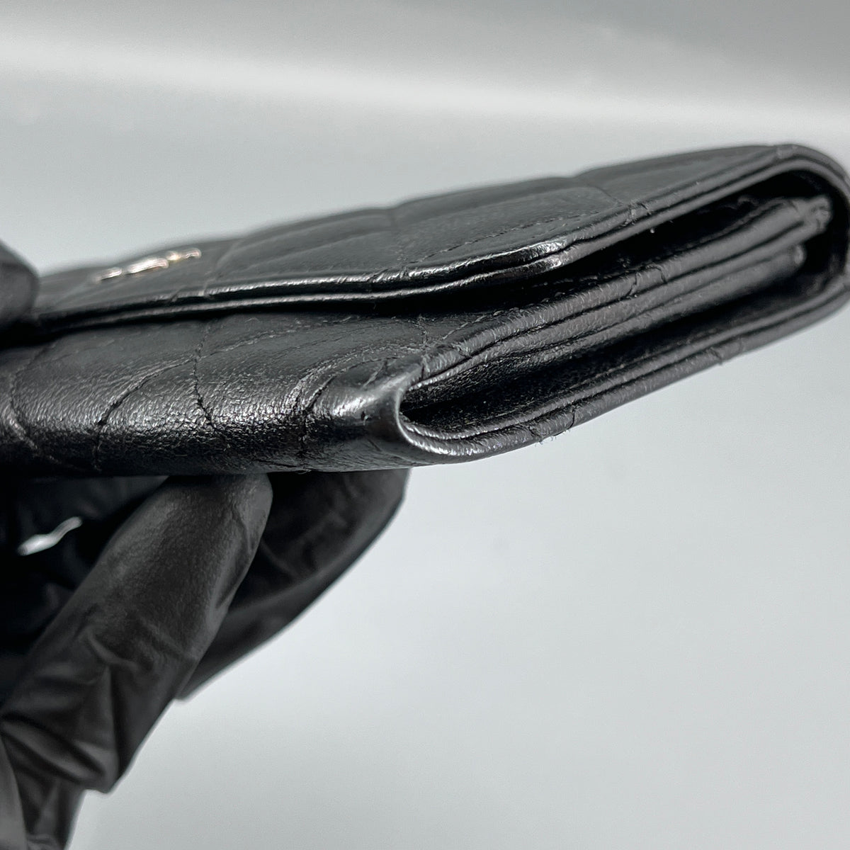 Chanel Black Leather Quilted Long Wallet