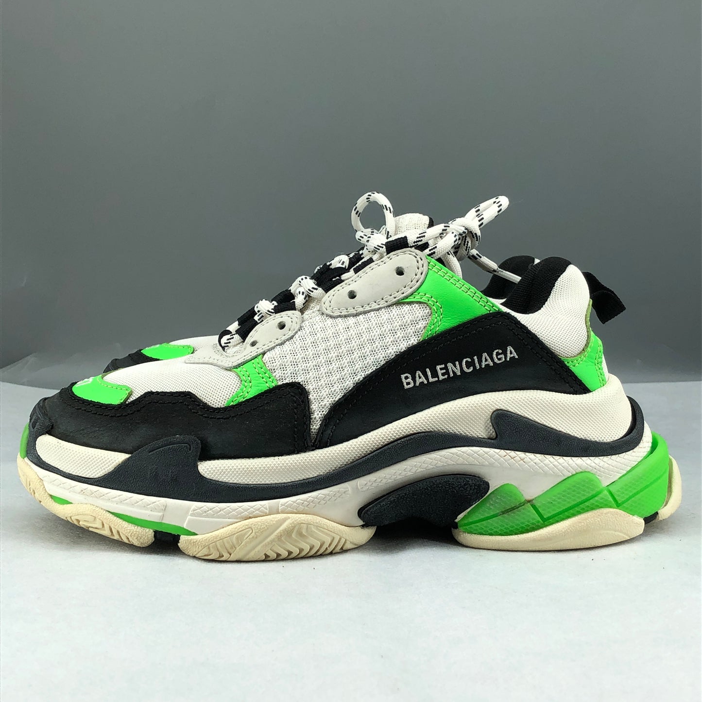 Balenciaga Women's Triple S Sneakers Grey Black Green Size 37