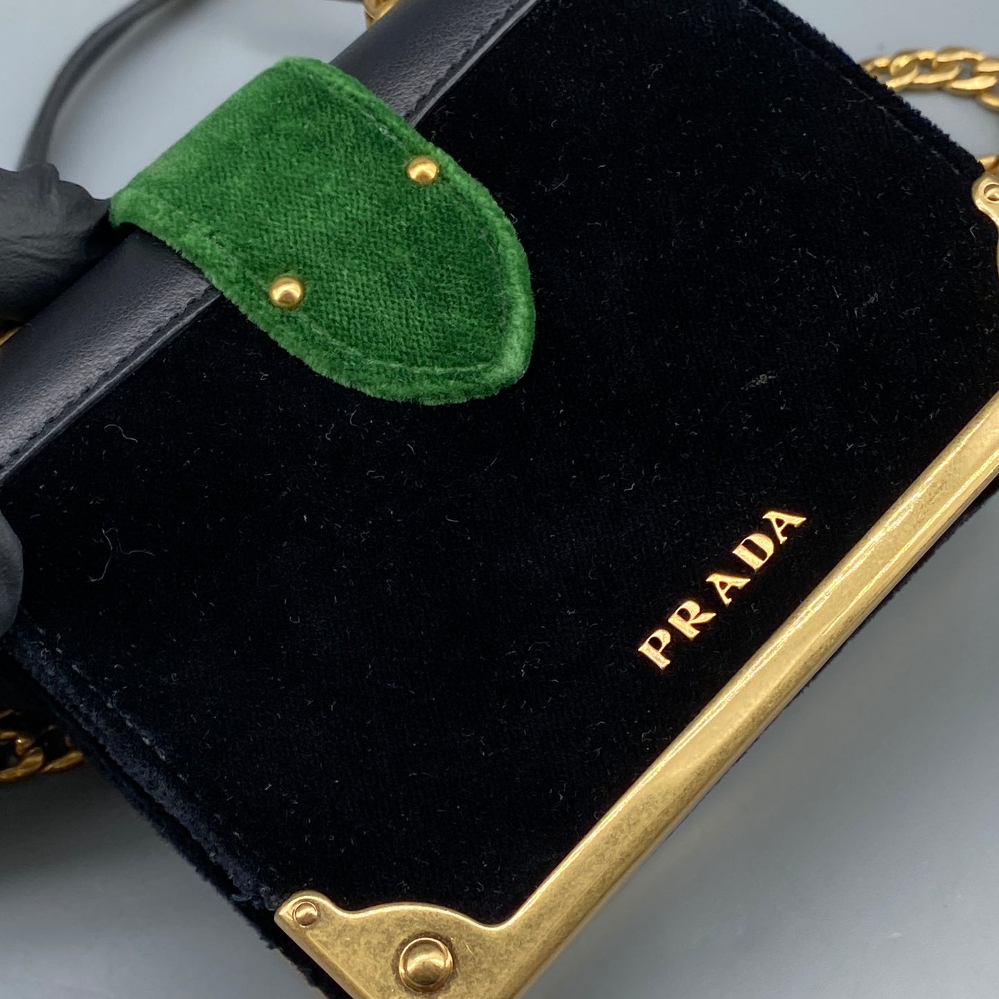 Prada Velvet City Calfskin Micro Cahier Bag Black
