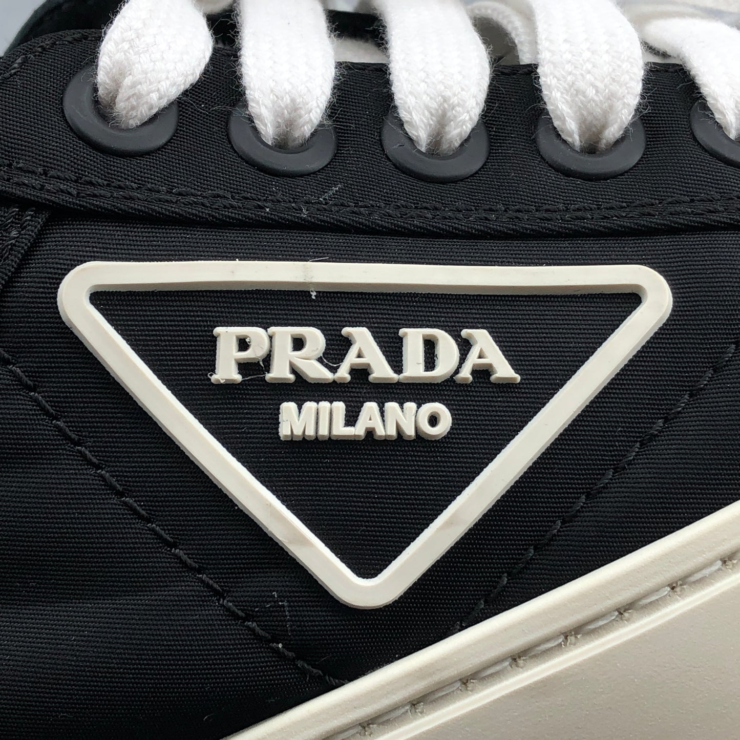 Prada Women‘s Re-Nylon Platform Lace-Up Sneakers Size 37 Black
