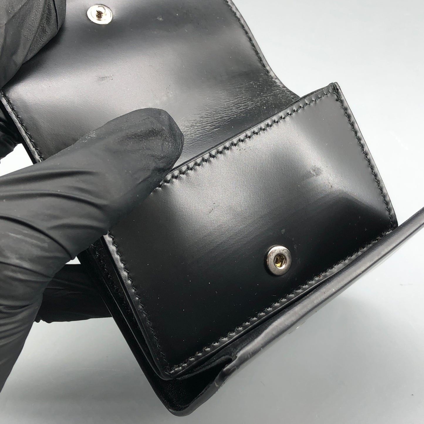 Balenciaga Black Smooth Leather Short Wallet