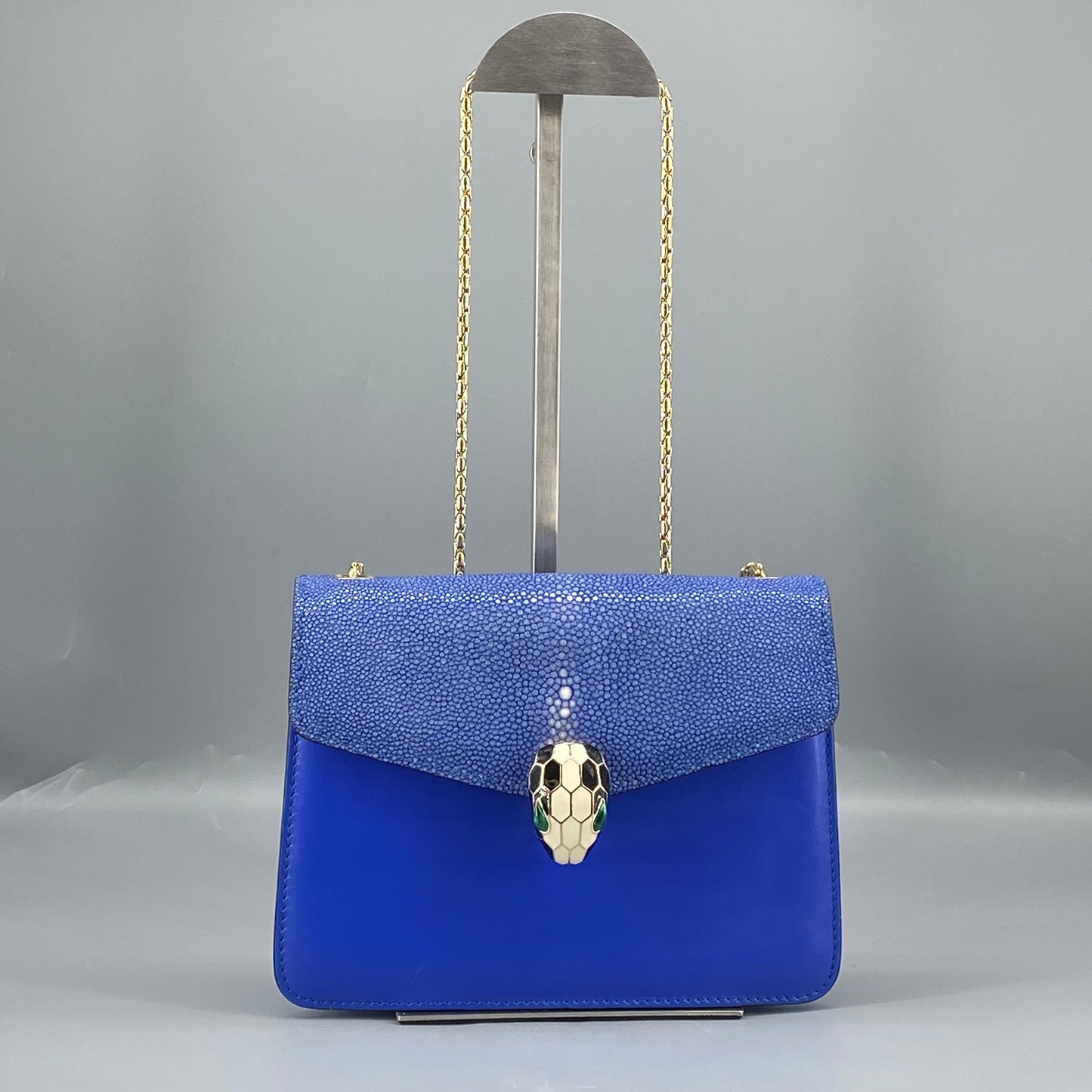 Bvlgari Royal Blue Serpenti Forever Flap Crossbody Bag