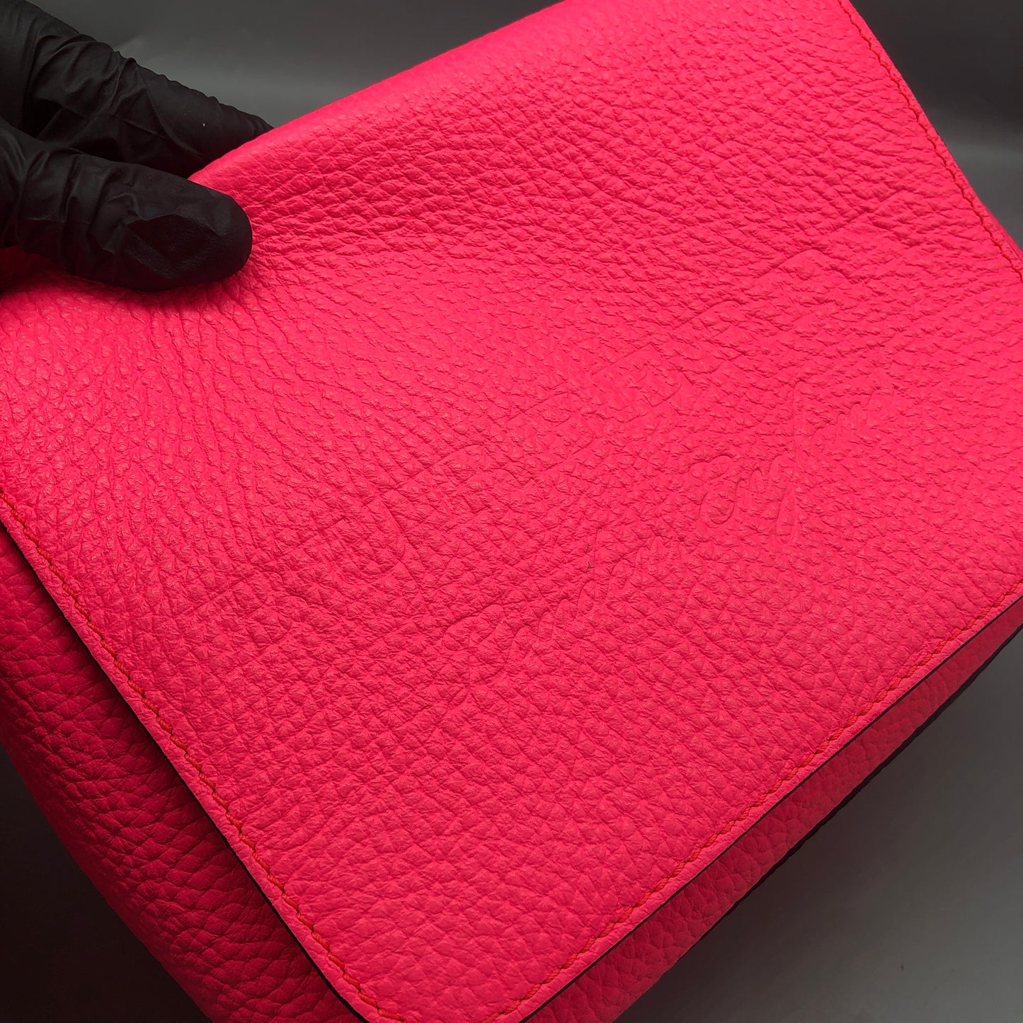 Burberry Pink Grained Leather Crossbody Bag