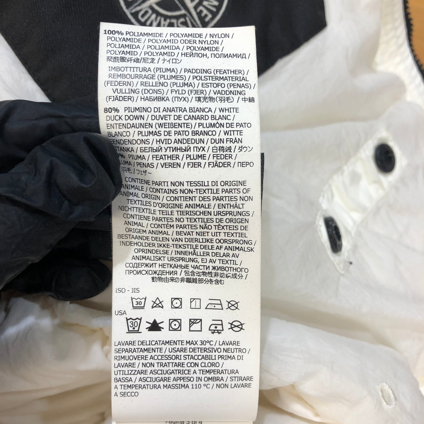 Stone Island White Hooded Down Jacket Size M