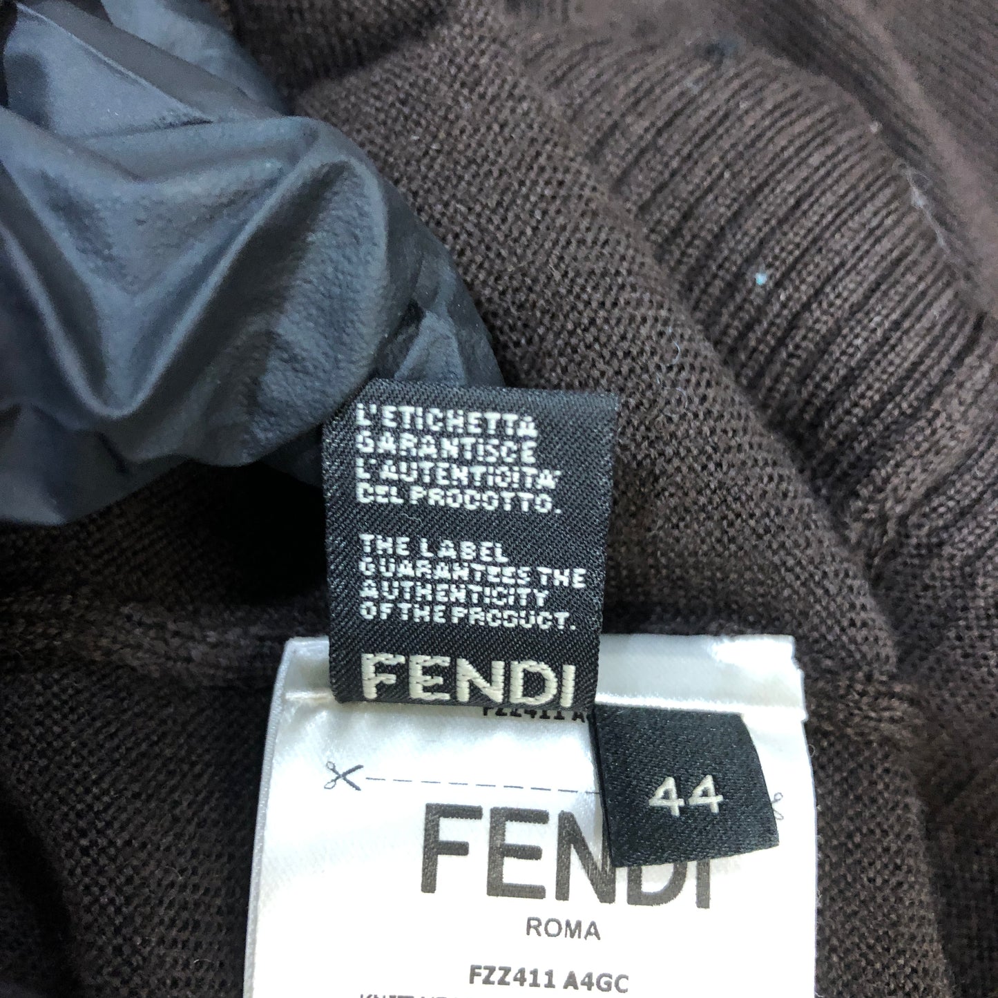 Fendi Crewneck Sweater Size 44 Brown