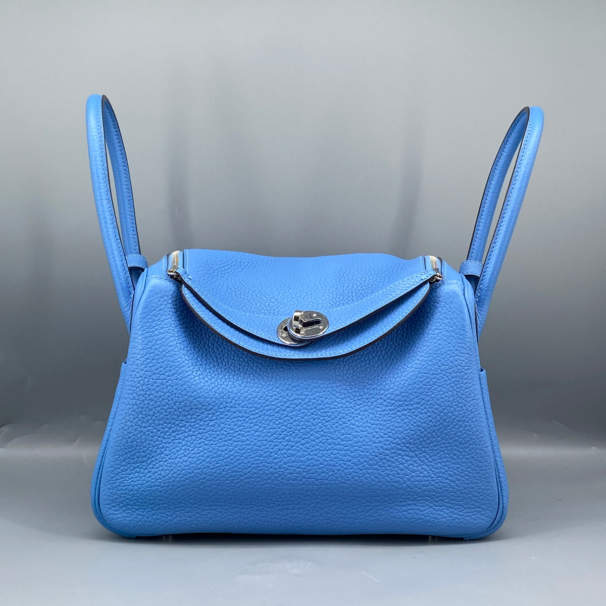 Hermes 2015 Lindy 27 Blue Shoulder Handbag