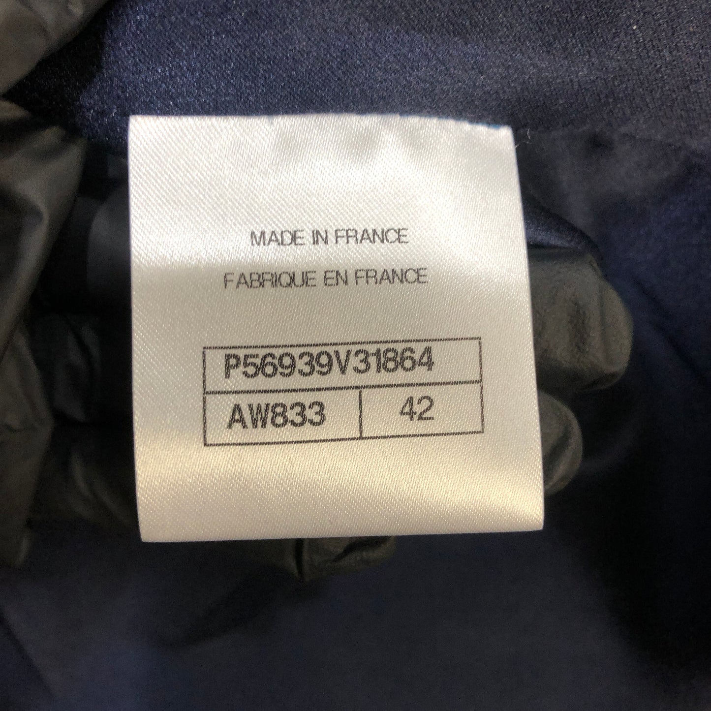 Chanel Tweed Coat Size 42 Navy Blue/White/Black/Grey/Silver