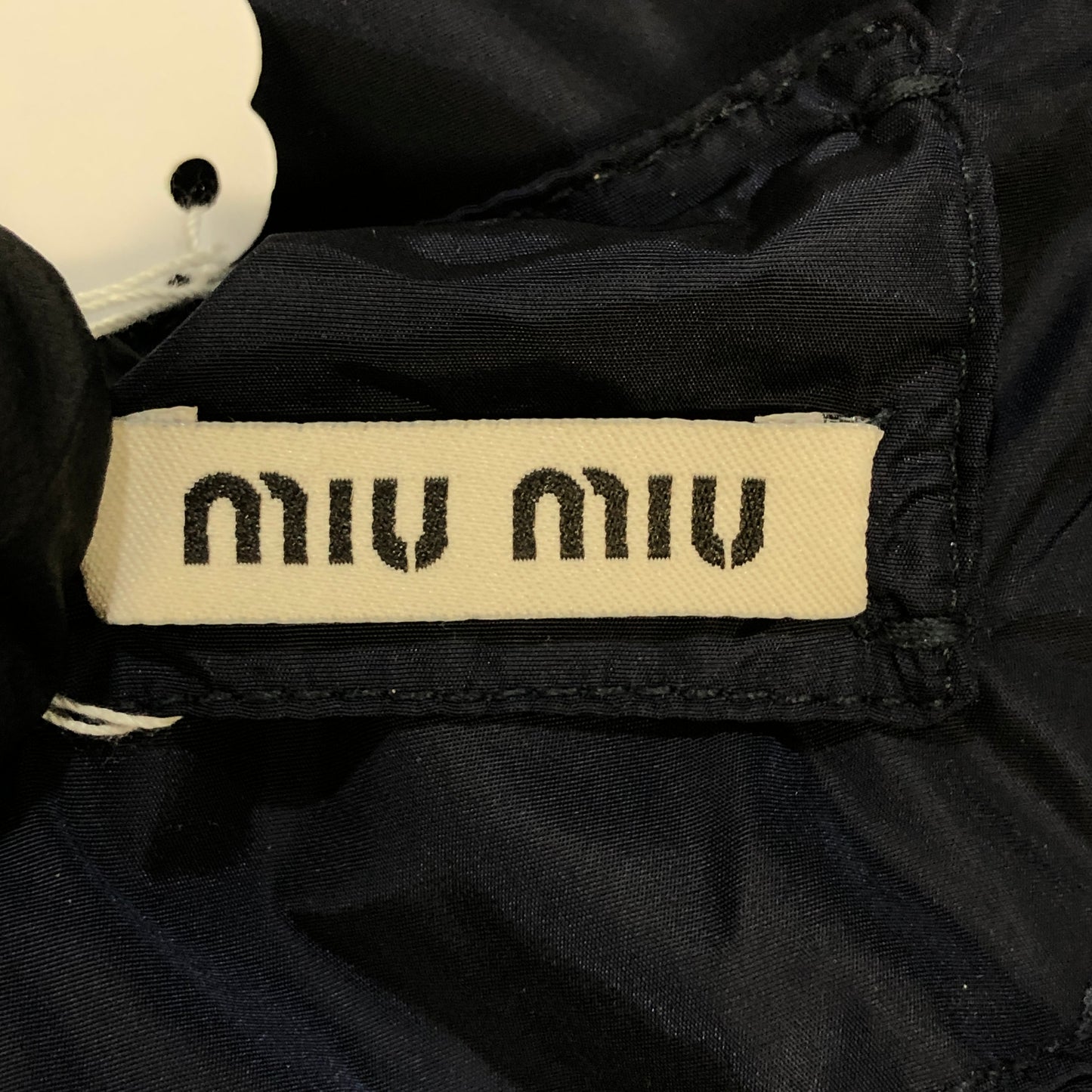 Miu Miu Black Ruffle Trim Quilted Down Jacket Size 36