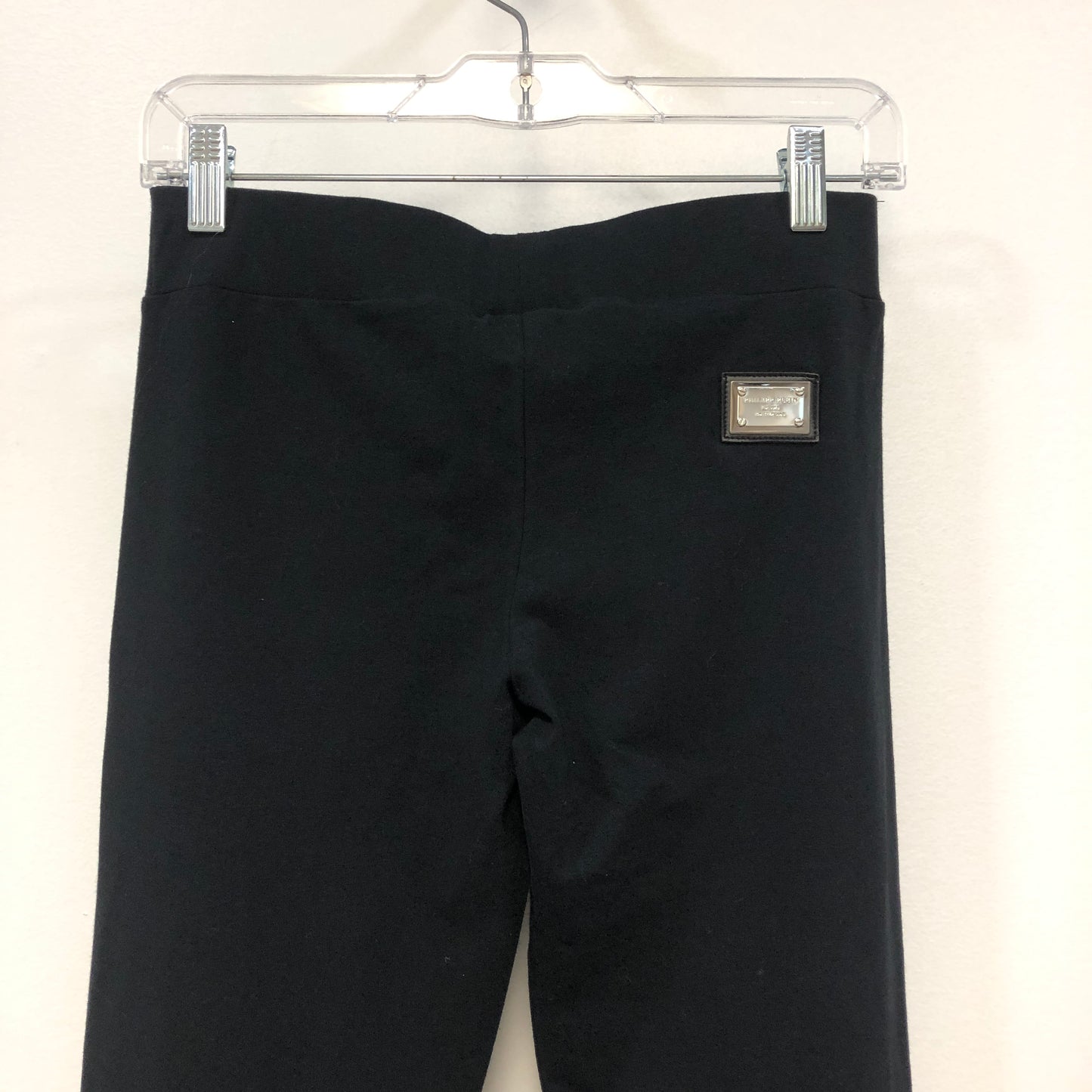 Philipp Plein Black Silver Rhinestone Handprint Leggings Size S