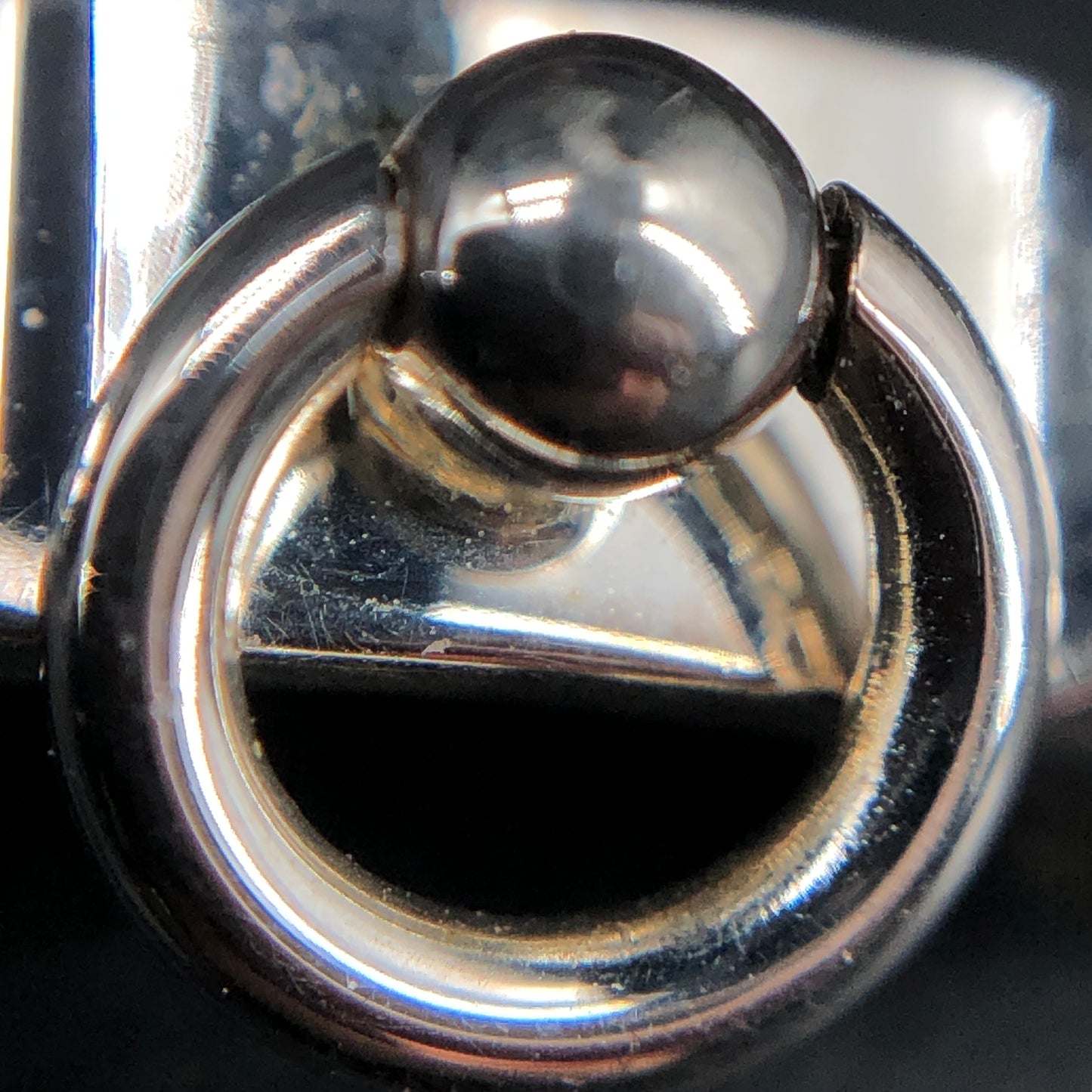 Hermes 925 Silver Mini Chaine d'Ancre Ring Size 50mm